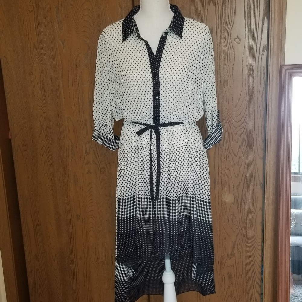 Mlle gabrielle sheer polka dot dress Size XL. EUC